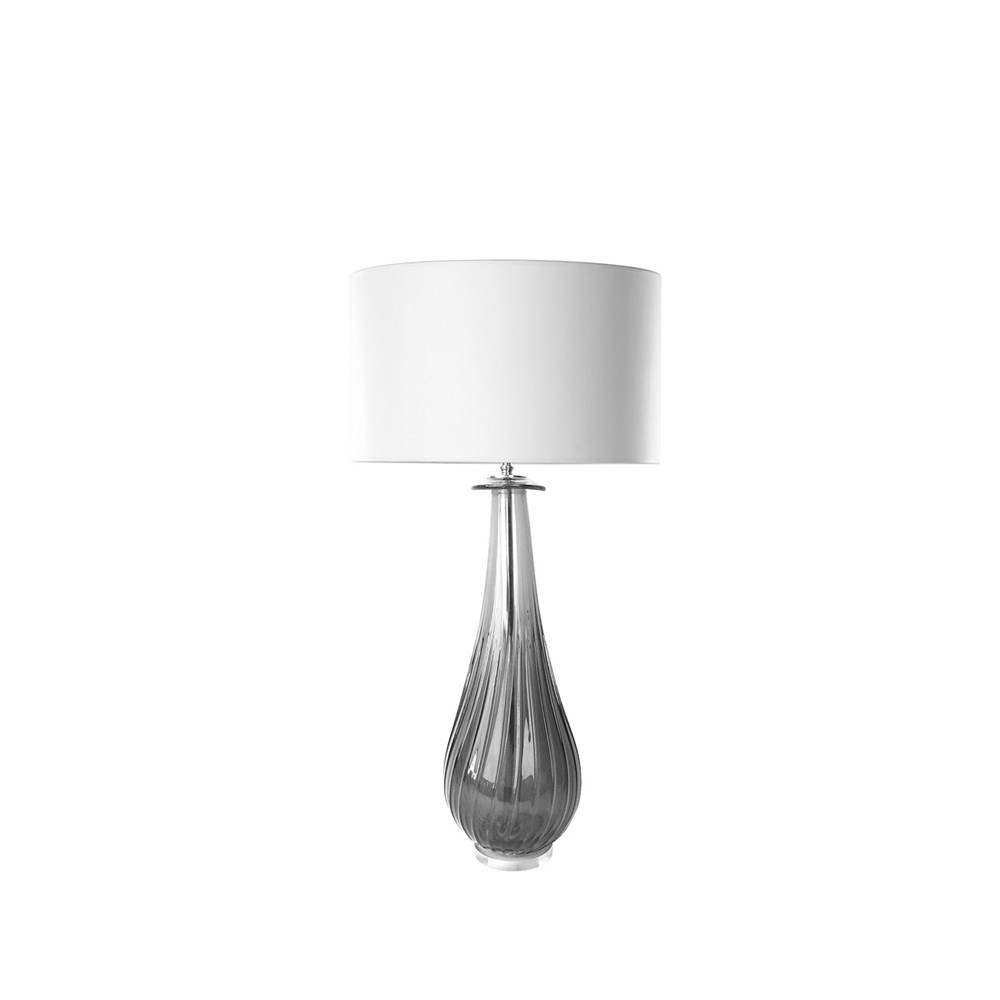 Fulvia Crystal Glass Lamp by William Yeoward in Slate Grey